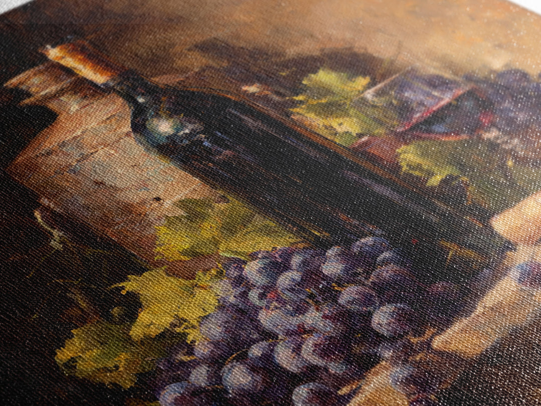 Tuscan Vineyard at Golden Hour Canvas Print, Winery Art, Statement Artwork, Winery Decor, Fine Art, Vineyard, Painting, WIN-1x1-75