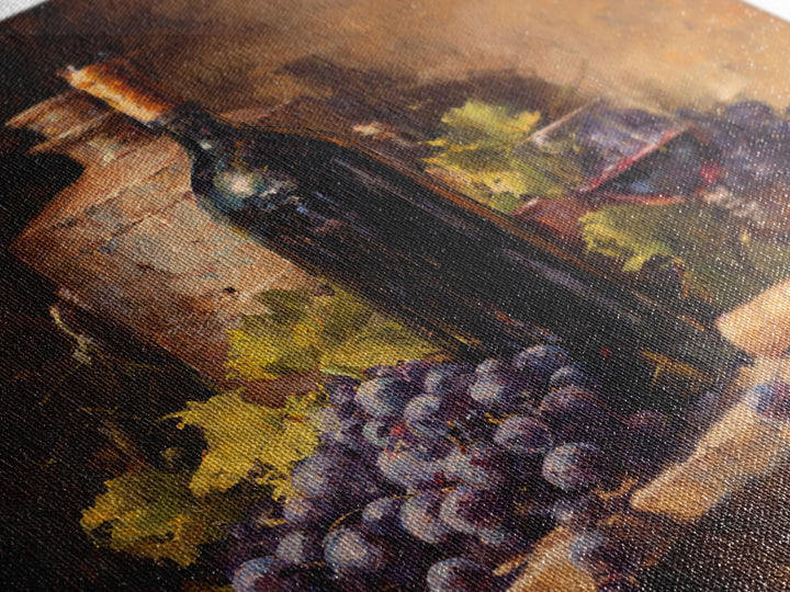 Tuscan Vineyard at Golden Hour Canvas Print, Winery Art, Statement Artwork, Winery Decor, Fine Art, Vineyard, Painting, WIN-1x1-75