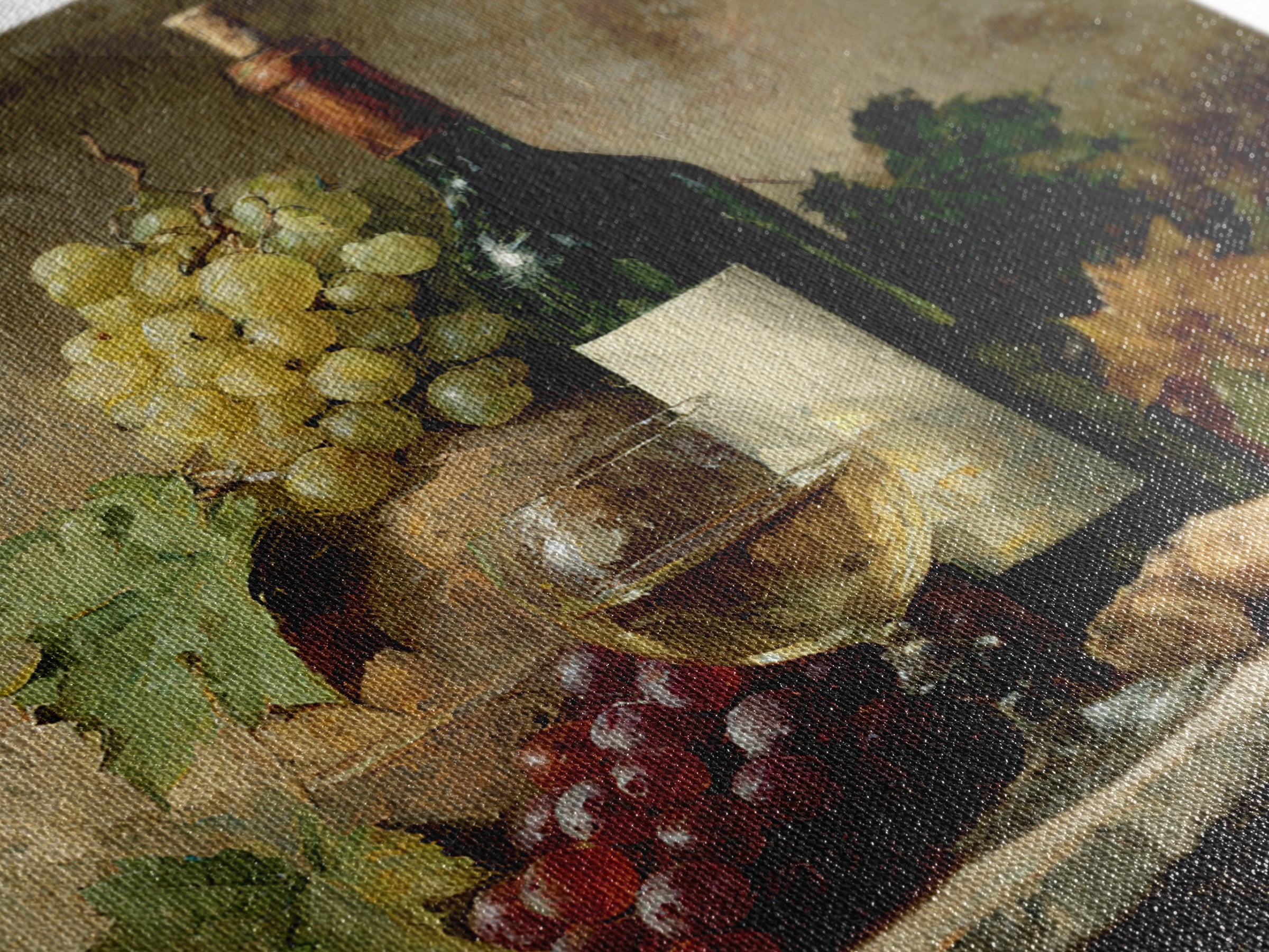 Wine Tasting Flight Rendered as Elegant Still Canvas Print, Winery Art, Boho Decor, Winery Decor, Oil Painting, Vineyard, WIN-1x1-82