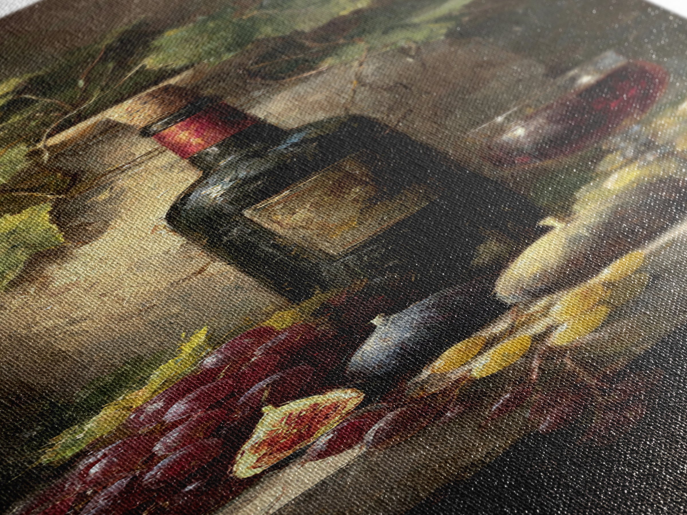 Wine Bottle and Glass Still Life Canvas Print, Winery Art, Gallery Decor, Winery Decor, Fine Art, Vineyard, Wall Art, WIN-1x3-14