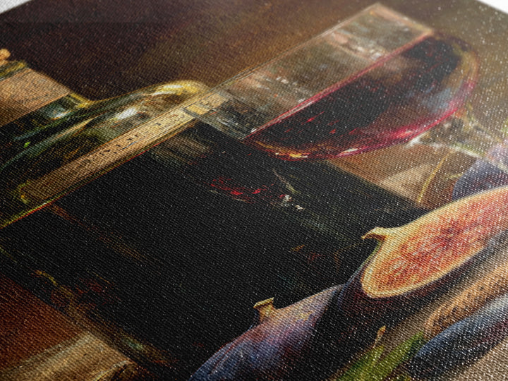 Wine Bottle and Glass Still Life Canvas Print, Winery Art, Gallery Decor, Winery Decor, Fine Art, Vineyard, Wall Art, WIN-1x3-38
