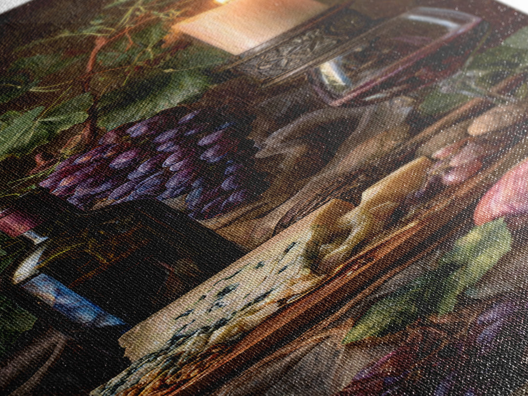 Charcuterie Board with Grapes and Cheese Canvas Print, Winery Art, Modern Decor, Winery Decor, Fine Art, Vineyard, Wall Decor, WIN-1x3-49
