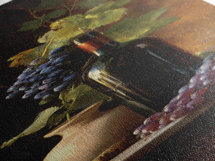 Tuscan Vineyard at Golden Hour Canvas Print, Winery Art, Travel Poster, Winery Decor, Oil Painting, Vineyard, Minimalist Decor, WIN-1x3-63