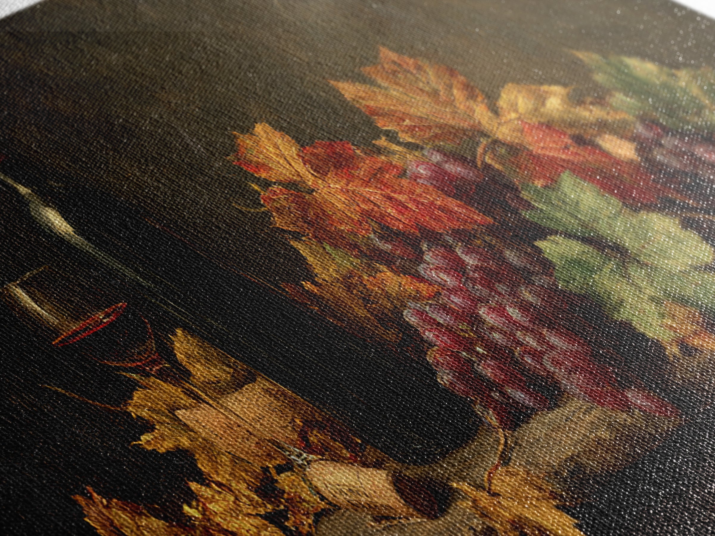 Vine Leaves Turning Autumn Red and Gold Canvas Print, Winery Art, Artwork, Winery Decor, Fine Art, Vineyard, Bar Decor, WIN-2x1-31