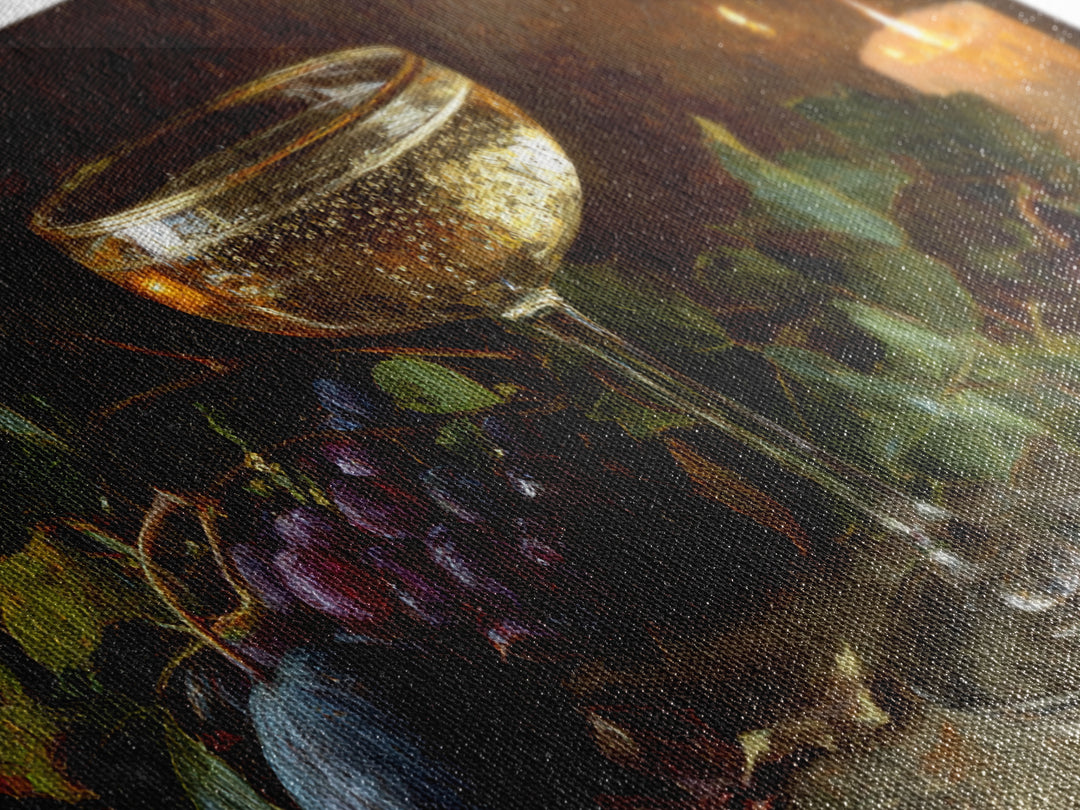 Champagne Coupe with Bubbles and Light Canvas Print, Winery Art, Winery Decor, Oil Painting, Vineyard, Watercolor Painting, WIN-2x1-39
