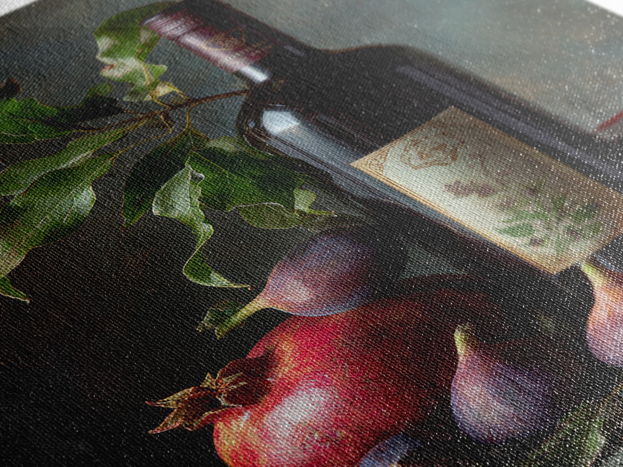 Pomegranate Figs and Red Wine Composition Framed Canvas Print, Winery Art, Printable Wall Art, Winery Decor, Fine Art, Vineyard, WIN-2x3-1