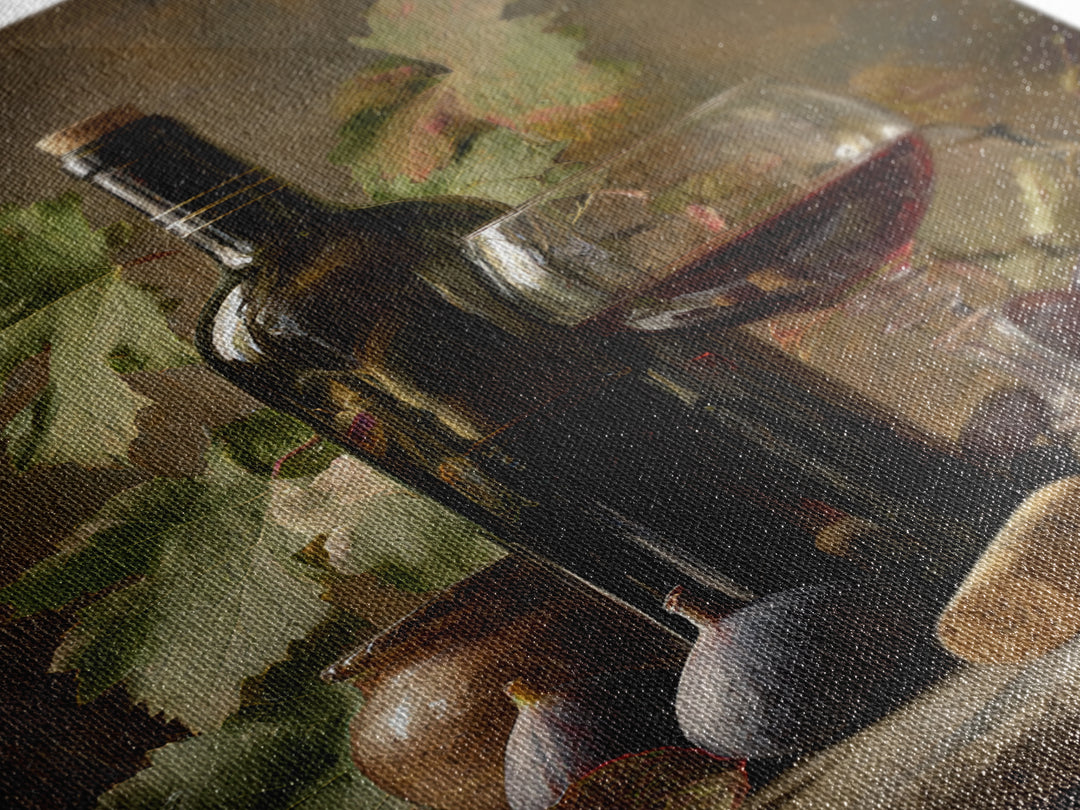 Wine Bottle and Glass Still Life Canvas Print, Winery Art, Contemporary Art, Winery Decor, Fine Art, Vineyard, Kitchen Decor, WIN-2x3-10