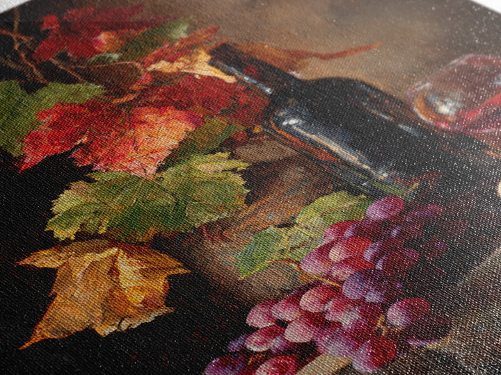 Vine Leaves Turning Autumn Red and Gold Framed Canvas Print, Winery Art, Contemporary Art, Winery Decor, Fine Art, Vineyard, WIN-2x3-19