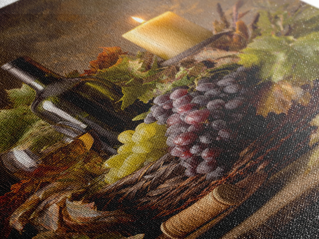 Wine Harvest Basket Framed Canvas Print, Winery Art, Minimalist Decor, Winery Decor, Fine Art, Vineyard, Artwork, Kitchen Decor, WIN-2x3-30