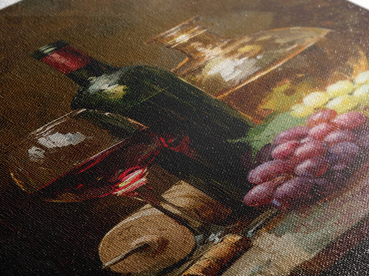 Tuscan Vineyard at Golden Hour Canvas Print, Winery Art, Oil Painting, Winery Decor, Watercolor Art, Vineyard, WIN-2x3-35