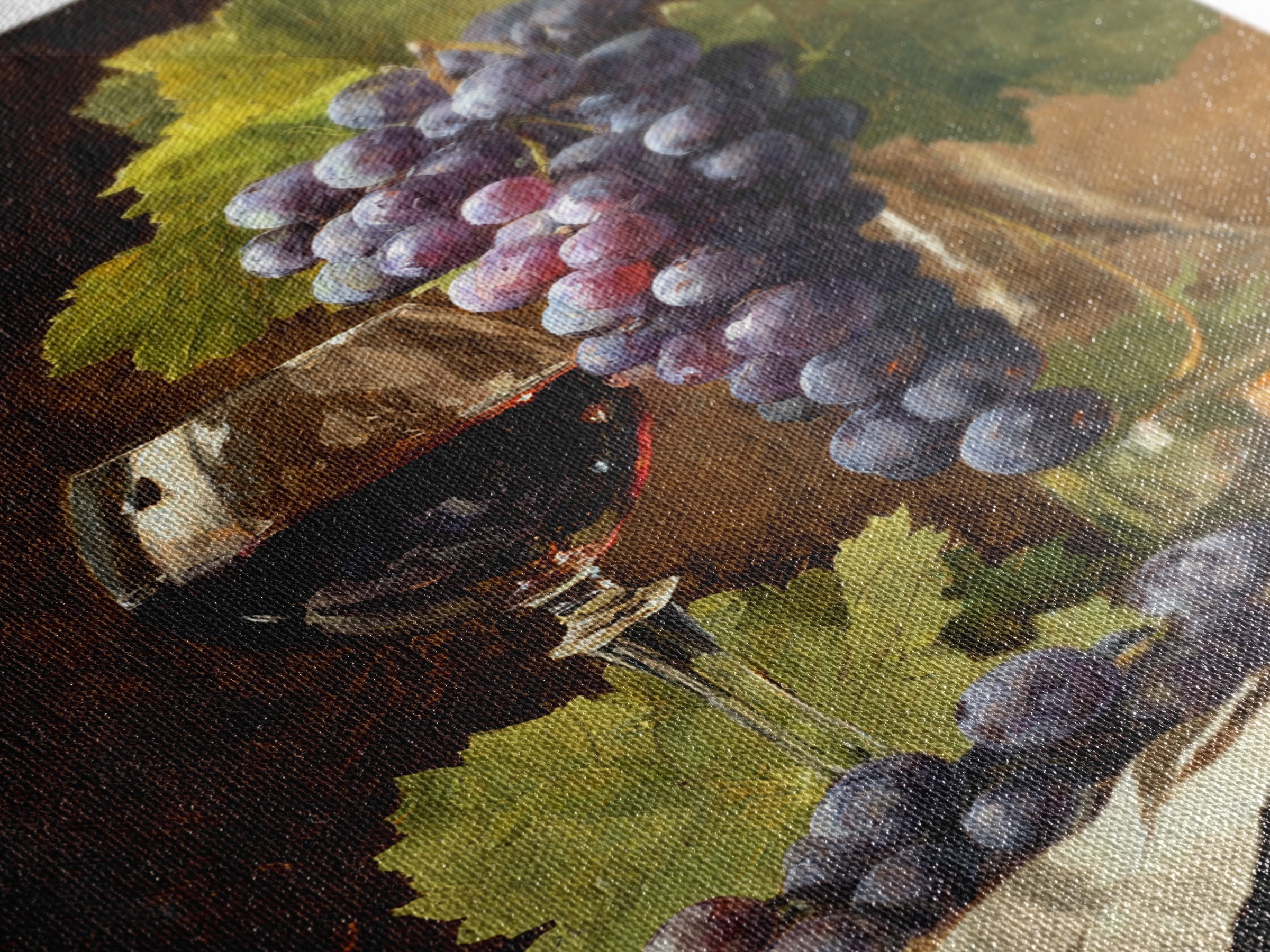 Single Grape Cluster Botanical Study Canvas Print, Winery Art, Oil Painting, Winery Decor, Watercolor Art, Vineyard, WIN-2x3-5