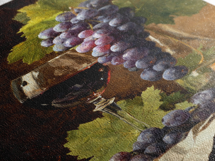 Single Grape Cluster Botanical Study Canvas Print, Winery Art, Oil Painting, Winery Decor, Watercolor Art, Vineyard, WIN-2x3-5