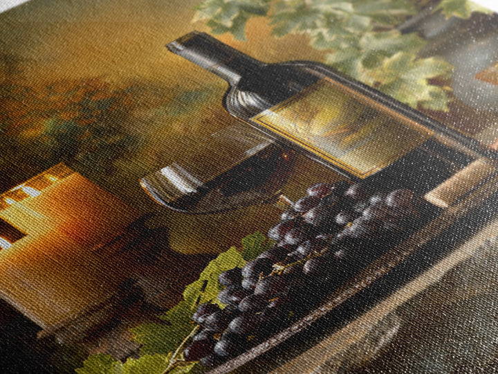 Italian Villa Vineyard Landscape Framed Canvas Print, Winery Art, Art, Winery Decor, Fine Art, Vineyard, Farmhouse Decor, WIN-2x3-52