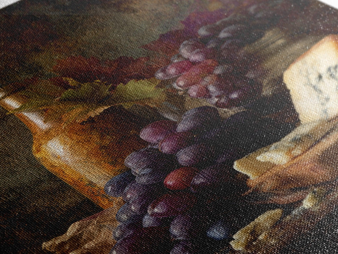Charcuterie Board with Grapes and Cheese Framed Canvas Print, Winery Art, Wall Art Print, Winery Decor, Fine Art, Vineyard, WIN-2x3-69