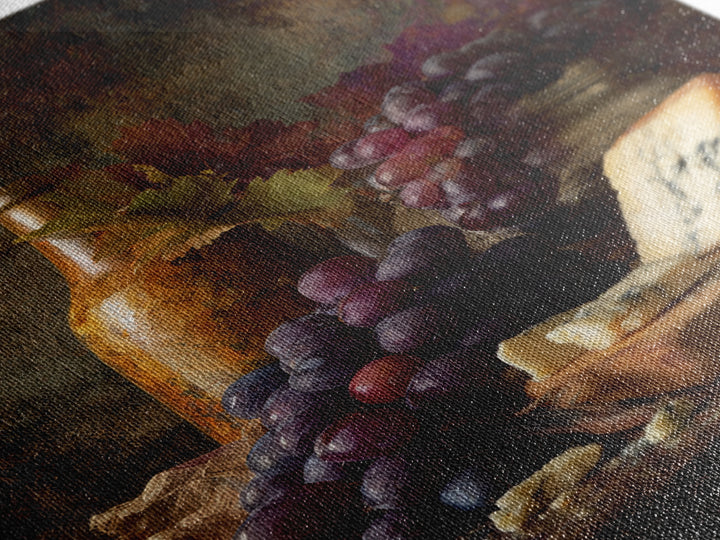 Charcuterie Board with Grapes and Cheese Framed Canvas Print, Winery Art, Wall Art Print, Winery Decor, Fine Art, Vineyard, WIN-2x3-69