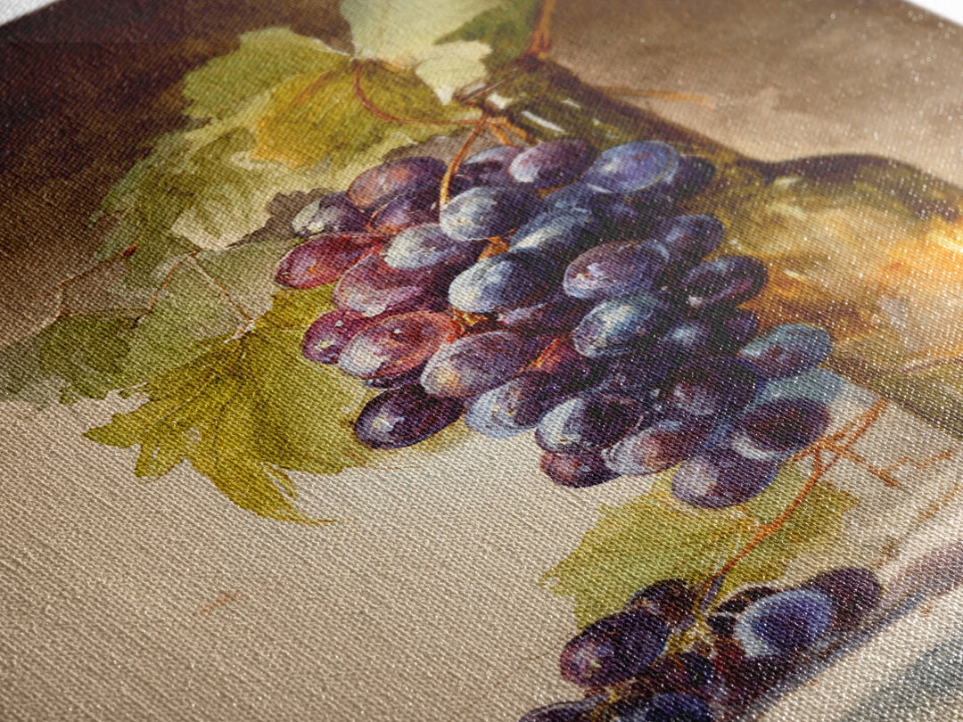 Single Grape Cluster Botanical Study Canvas Print, Winery Art, Retro Wall Art, Winery Decor, Fine Art, Vineyard, Modern Decor, WIN-2x3-77