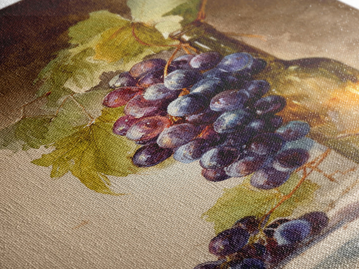 Single Grape Cluster Botanical Study Canvas Print, Winery Art, Retro Wall Art, Winery Decor, Fine Art, Vineyard, Modern Decor, WIN-2x3-77