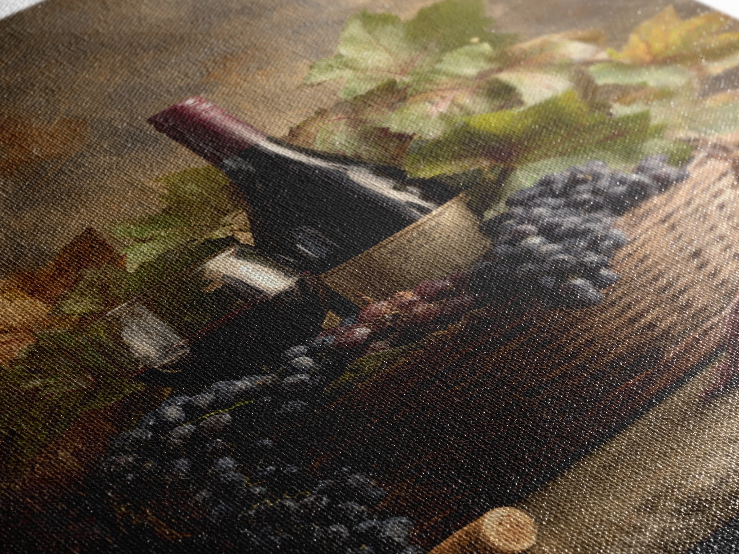 Wine Harvest Basket Framed Canvas Print, Winery Art, Wall Hanging, Winery Decor, Fine Art, Vineyard, Preppy Wall Art, WIN-2x3-78