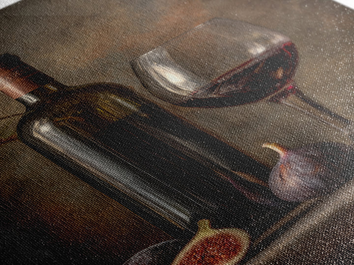 Wine Bottle and Glass Still Life Canvas Print, Winery Art, Artwork, Winery Decor, Vineyard, Bar Decor, Gallery Wall Art, WIN-2x3-82