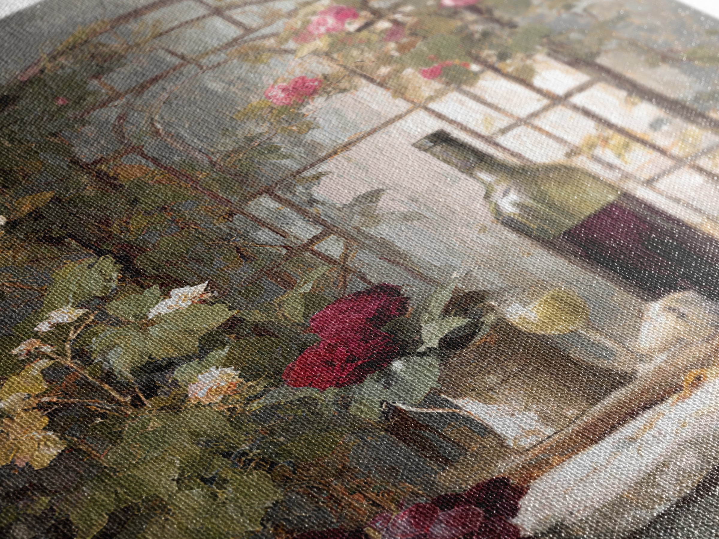 Vineyard Gate with Climbing Roses Canvas Print, Winery Art, Travel Poster, Winery Decor, Oil Painting, Vineyard, WIN-2x3-95
