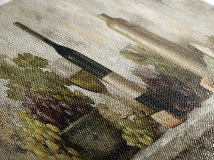 French Vineyard Hills Canvas Print, Winery Art, Textured Painting, Winery Decor, Fine Art, Vineyard, Oil Painting, Wall Hanging, WIN-3x1-48