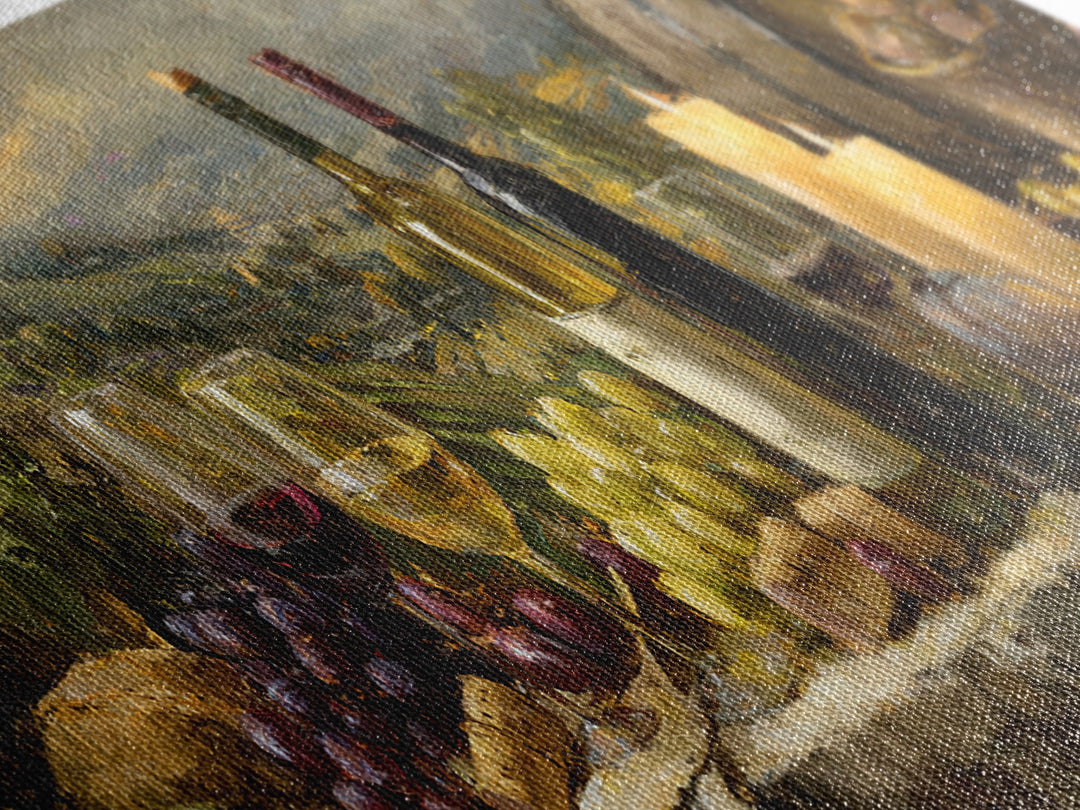 French Vineyard Hills Canvas Print, Winery Art, Textured Painting, Winery Decor, Fine Art, Vineyard, Oil Painting, Wall Hanging, WIN-3x1-96