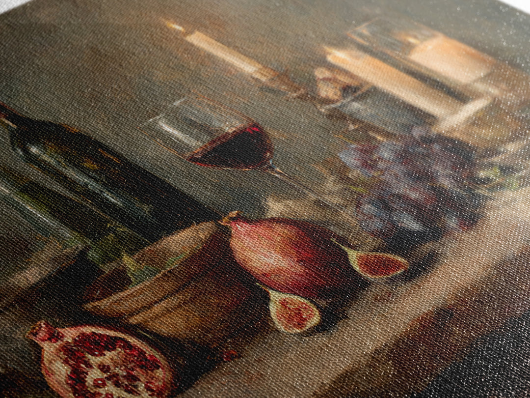 Pomegranate Figs and Red Wine Composition Canvas Print, Winery Art, Matisse Print, Winery Decor, Vineyard, Luxury Decor, WIN-3x2-21