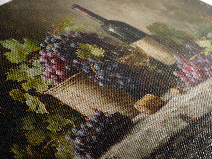 Single Grape Cluster Botanical Study Framed Canvas Print, Winery Art, Landscape Art, Winery Decor, Fine Art, Vineyard, WIN-3x2-25