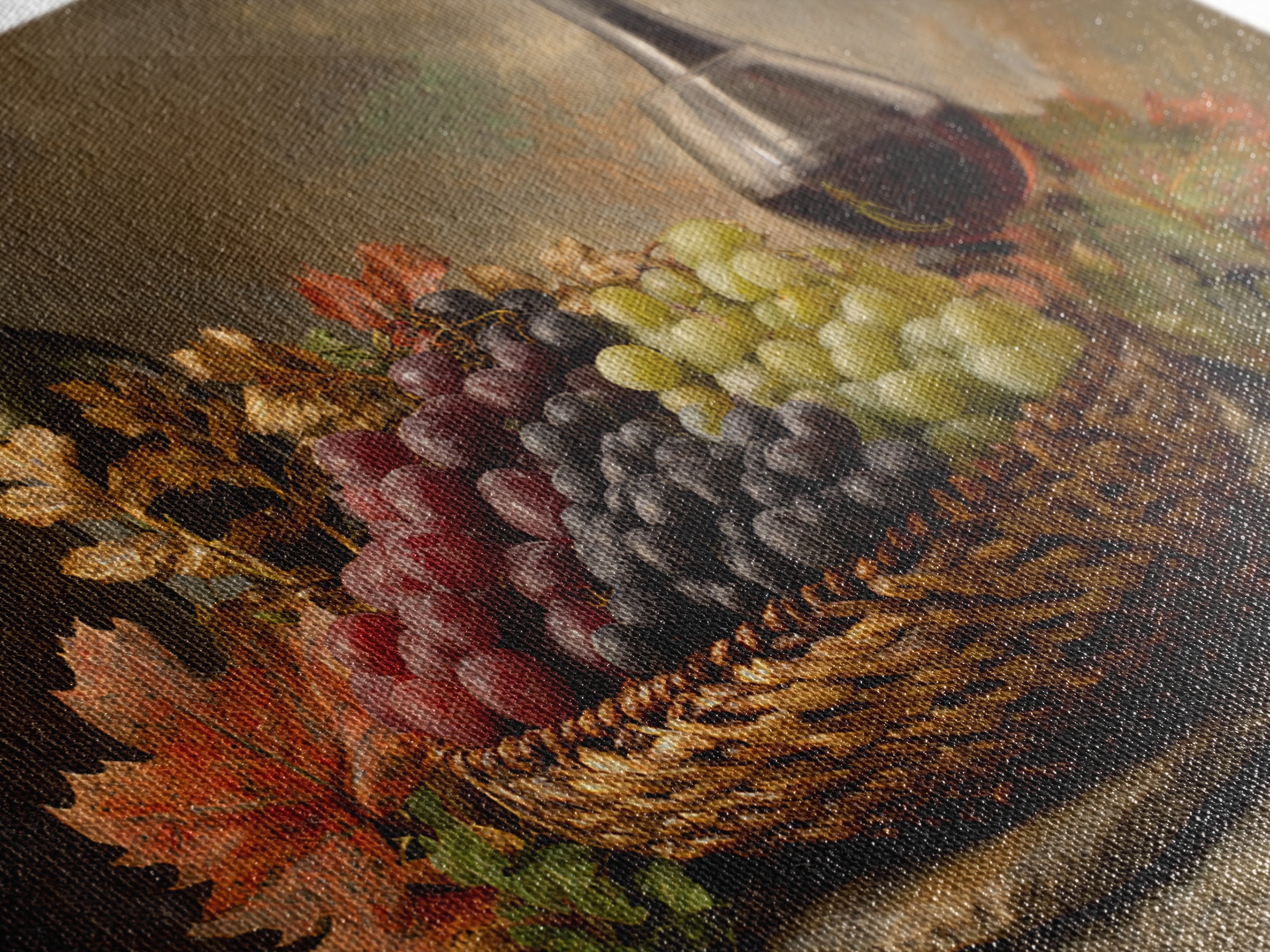 Wine Harvest Basket Canvas Print, Winery Art, Kitchen Art, Winery Decor, Watercolor Art, Vineyard, Living Room Art, WIN-3x2-26