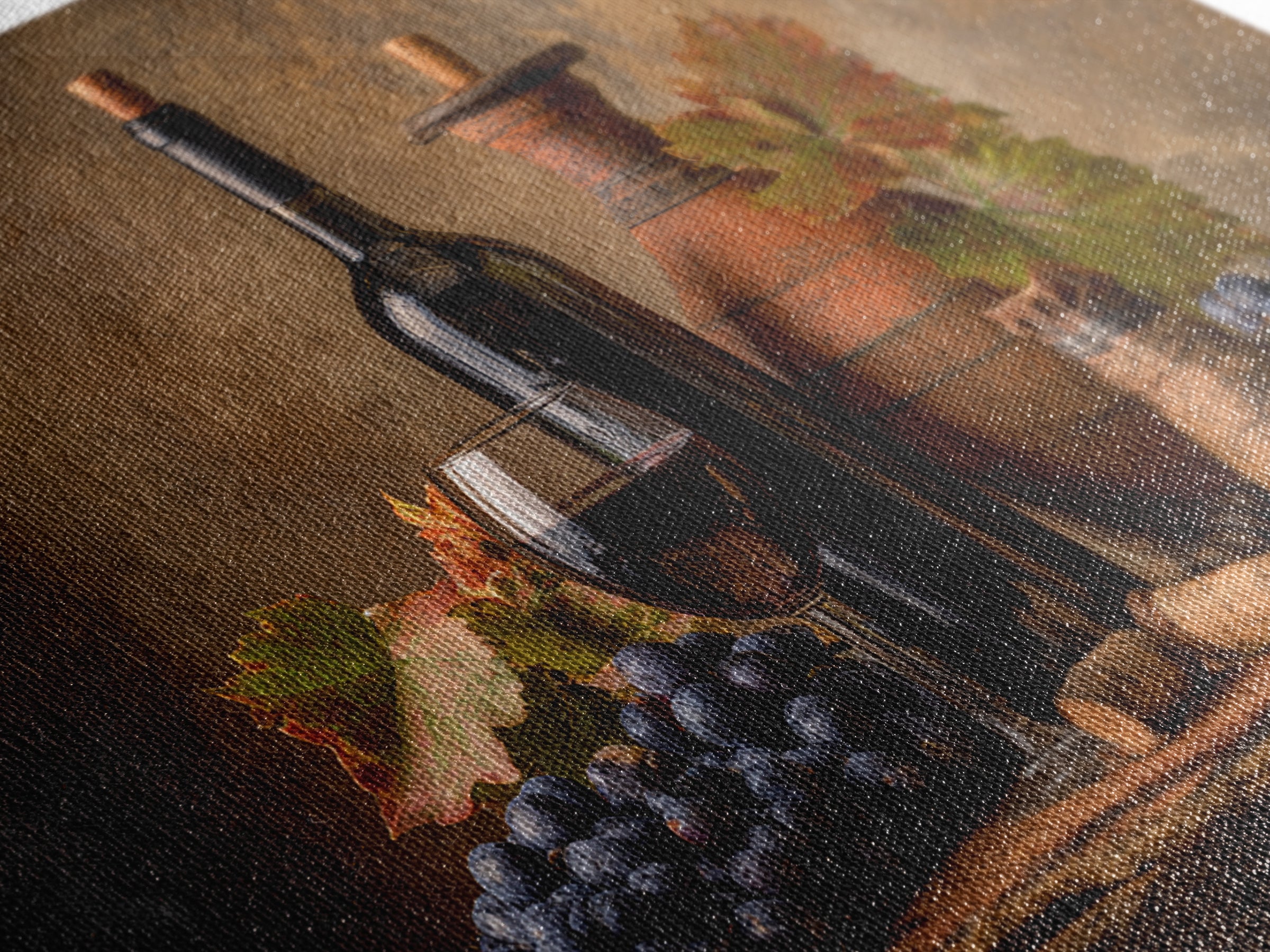 Corkscrew and Corks on Rustic Wood Canvas Print, Winery Art, Bar Art, Winery Decor, Fine Art, Vineyard, Textured Painting, WIN-3x2-32