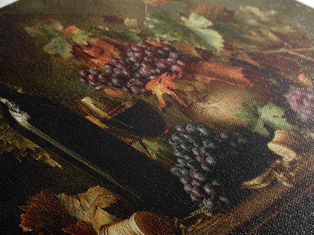 Vine Leaves Turning Autumn Red and Gold Framed Canvas Print, Winery Art, Preppy Wall Art, Winery Decor, Fine Art, Vineyard, WIN-3x2-63
