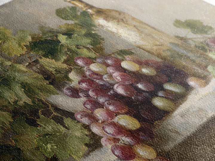Single Grape Cluster Botanical Study Canvas Print, Winery Art, Neutral Decor, Winery Decor, Oil Painting, Vineyard, Home Decor, WIN-3x2-73