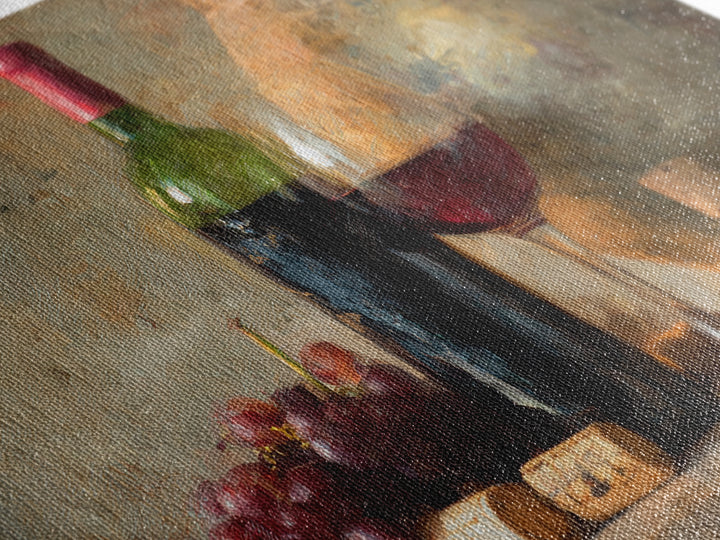 Corkscrew and Corks on Rustic Wood Framed Canvas Print, Winery Art, Kitchen Wall Decor, Winery Decor, Oil Painting, Vineyard, WIN-3x2-8