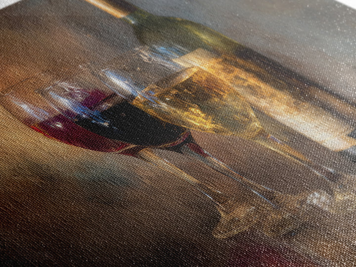 Wine Tasting Flight Rendered as Elegant Still Framed Canvas Print, Winery Art, Gallery Wall Art, Winery Decor, Vineyard, WIN-3x2-86