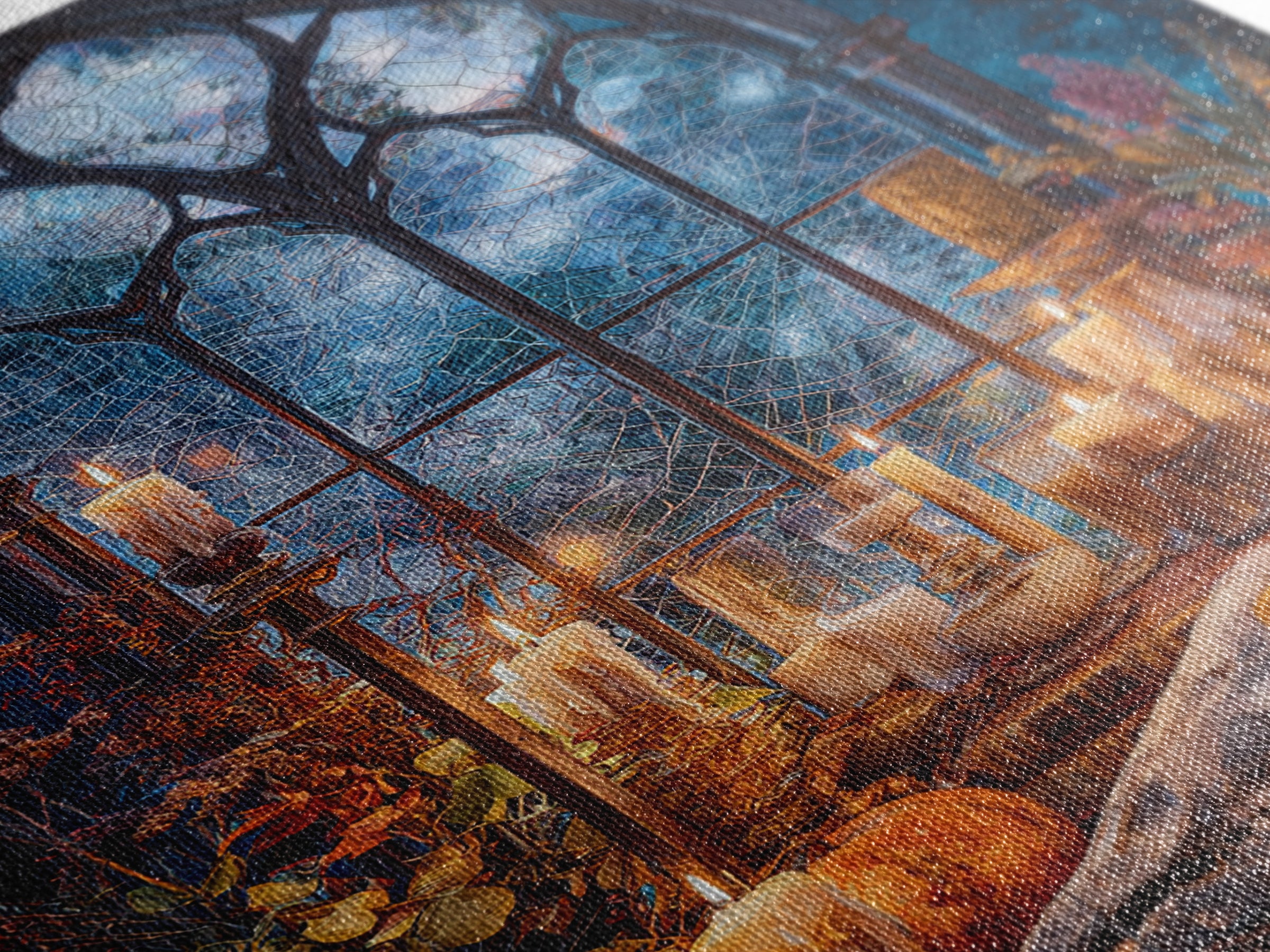 The Spiderweb Cathedral Window - Occult Still Life, Dark Fantasy Wall Art, Vertical Wall Art, Canvas Print, Halloween Home Decor