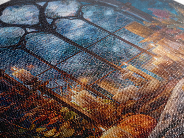 The Spiderweb Cathedral Window - Occult Still Life, Dark Fantasy Wall Art, Vertical Wall Art, Canvas Print, Halloween Home Decor