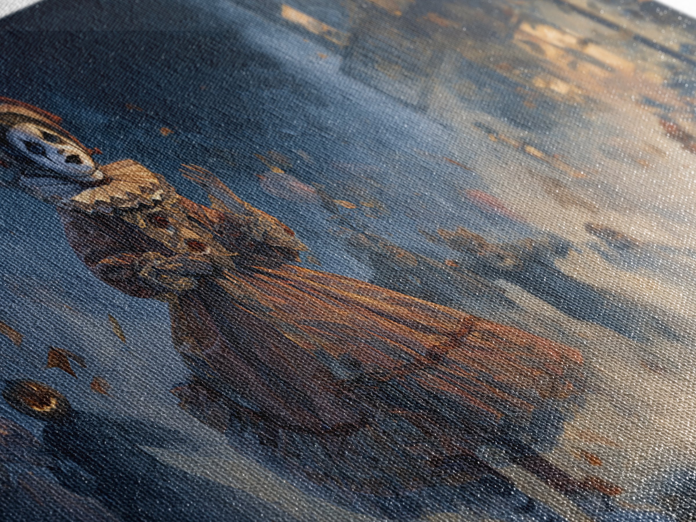 The Haunted Harlequin Doll - Procession Scene, Dark Fantasy Wall Art, Wide Panoramic Art, Canvas Print, Halloween Home Decor