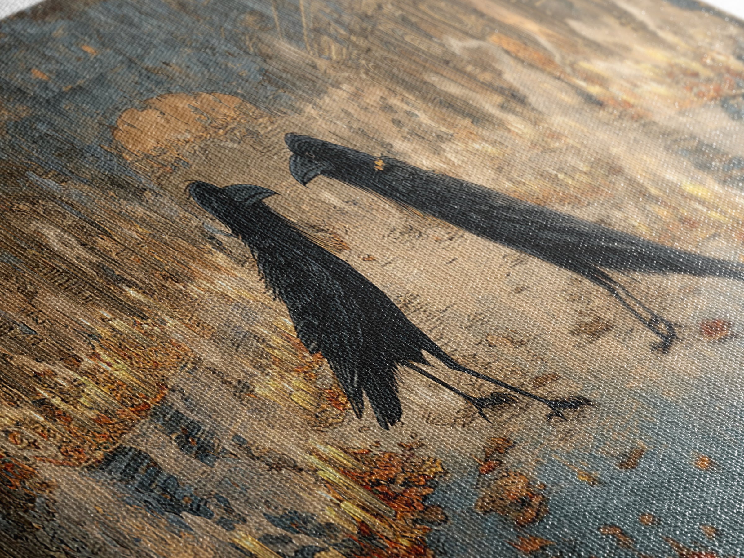 The Raven-Masked Ballroom - Environmental Panorama, Gothic Home Decor, Extra Wide Wall Art, Canvas Print, Halloween Home Decor