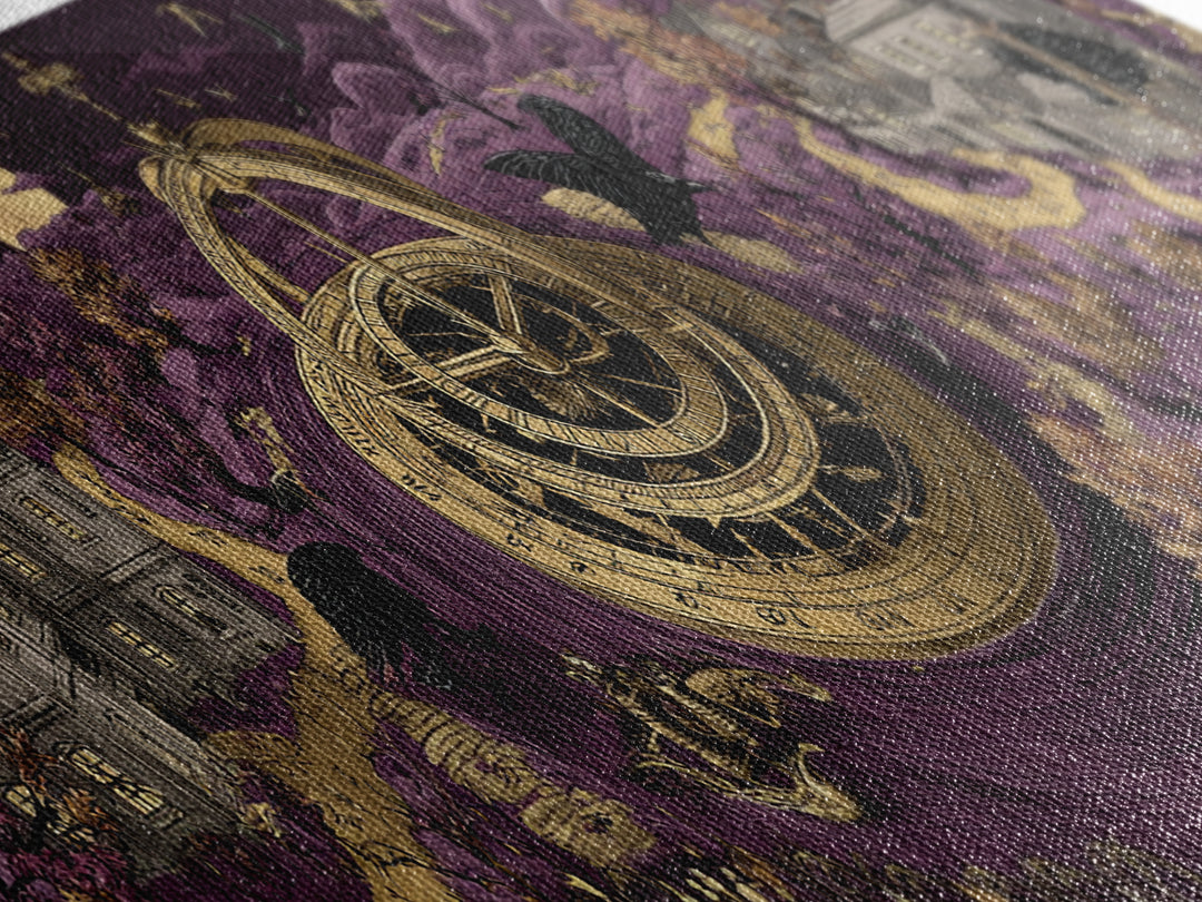 The Cursed Astrolabe - Environmental Panorama, Occult Wall Decor, Extra Wide Wall Art, Canvas Print, Halloween Home Decor, Gothic Wall Art