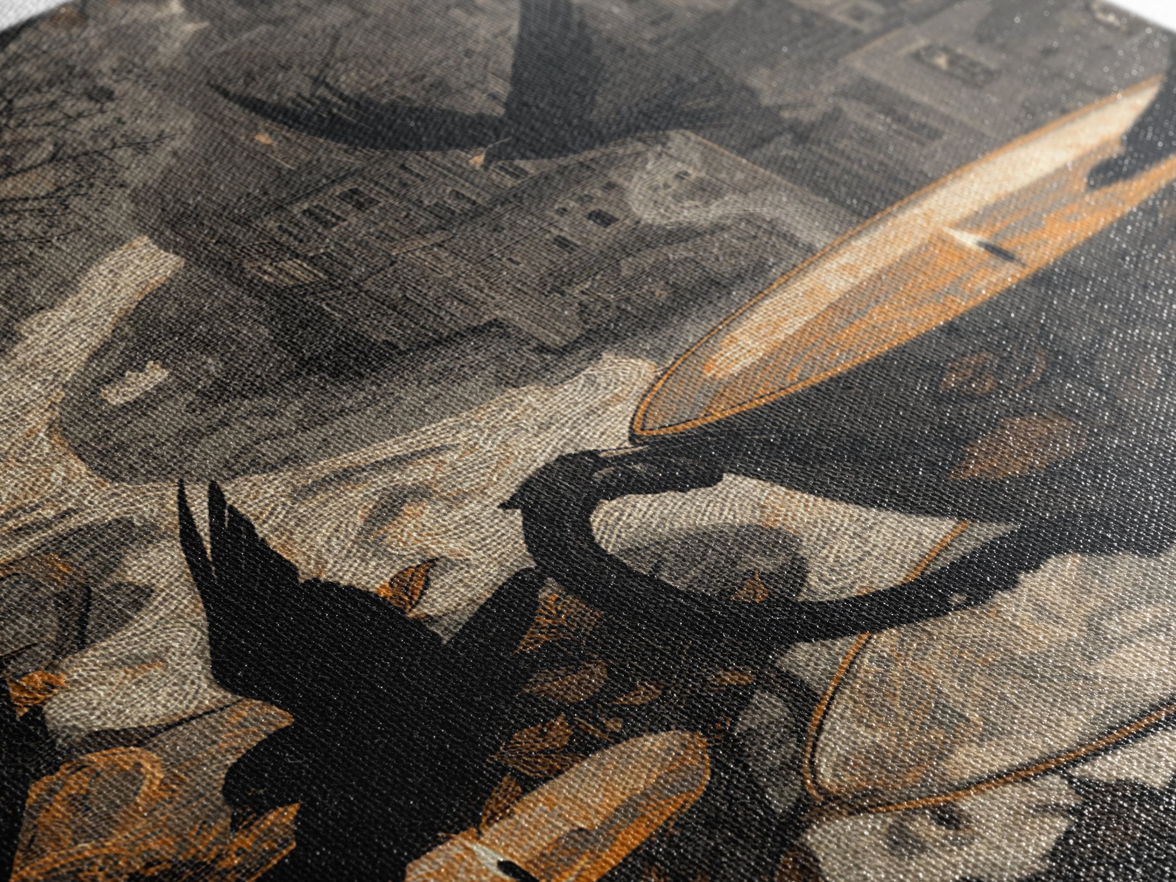 The Haunted Teacup Seance - Environmental Panorama, Dark Fantasy Wall Art, Square Wall Art, Canvas Print, Halloween Home Decor