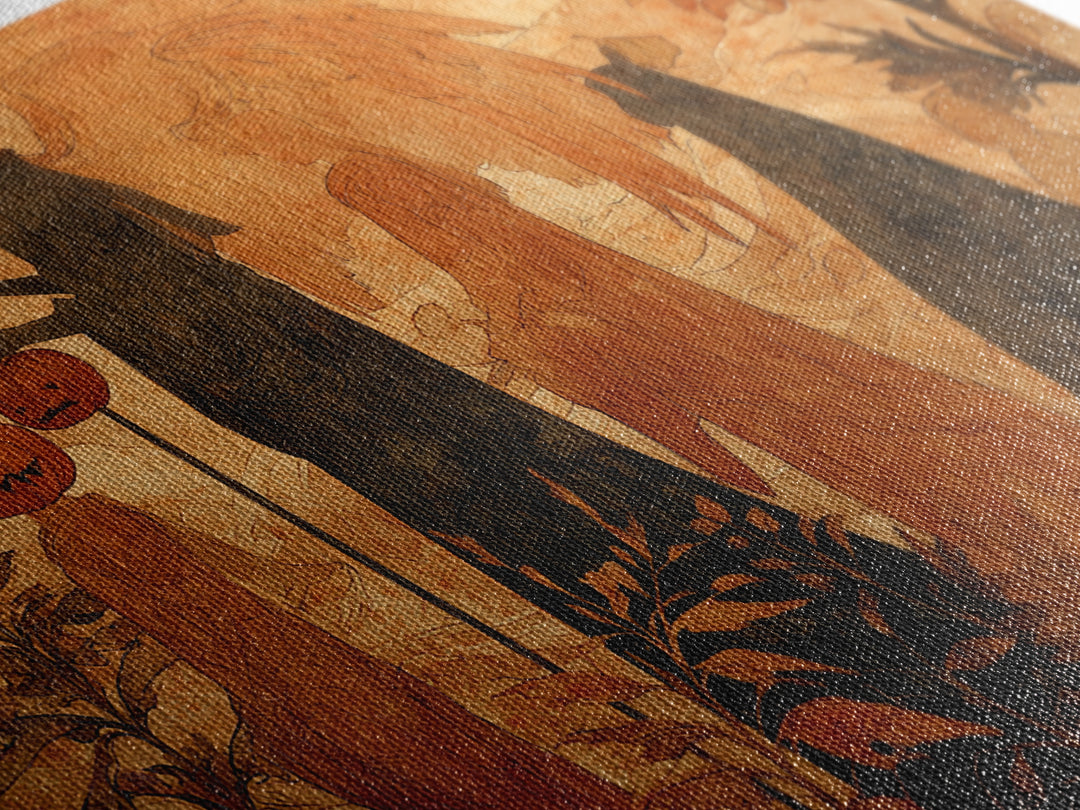 The Pumpkin-Winged Angel - Procession Scene, Occult Wall Decor, Landscape Wall Art, Canvas Print, Halloween Home Decor, Gothic Wall Art