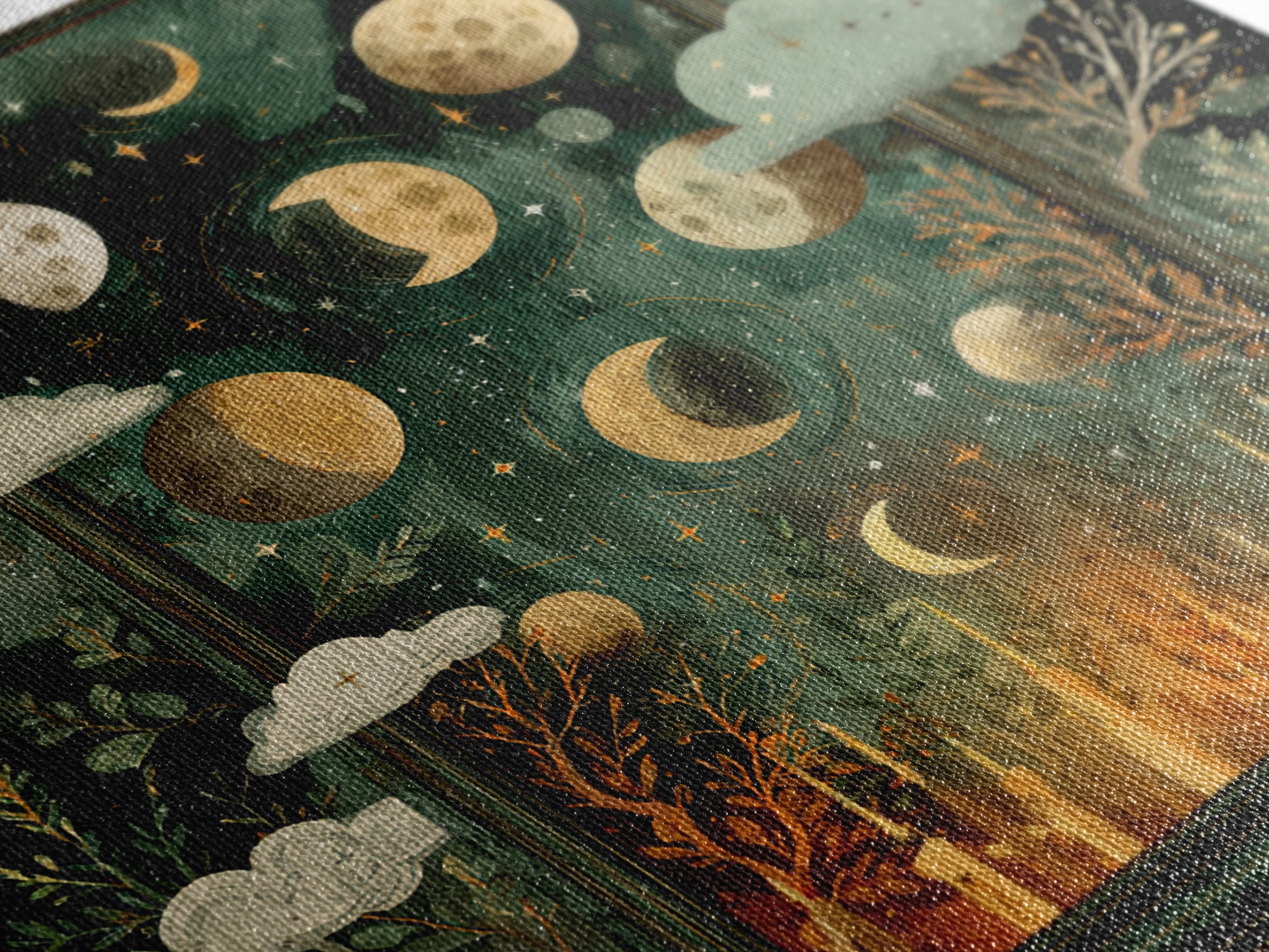 The Witch Astronomical Cabinet - Surreal Celestial Vision, Dark Fantasy Wall Art, Square Wall Art, Canvas Print, Halloween Home Decor