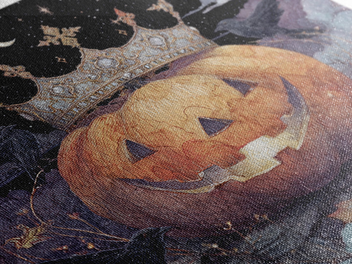 The Jack-O-Lantern Crown Jewels - Surreal Celestial Vision, Dark Fantasy Wall Art, Square Wall Art, Canvas Print, Halloween Home Decor