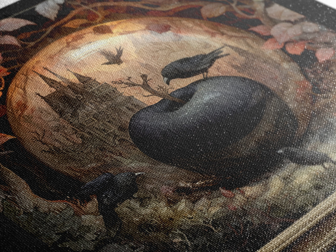 The Poison Apple Reliquary - Environmental Panorama, Dark Fantasy Wall Art, Square Wall Art, Canvas Print, Halloween Home Decor
