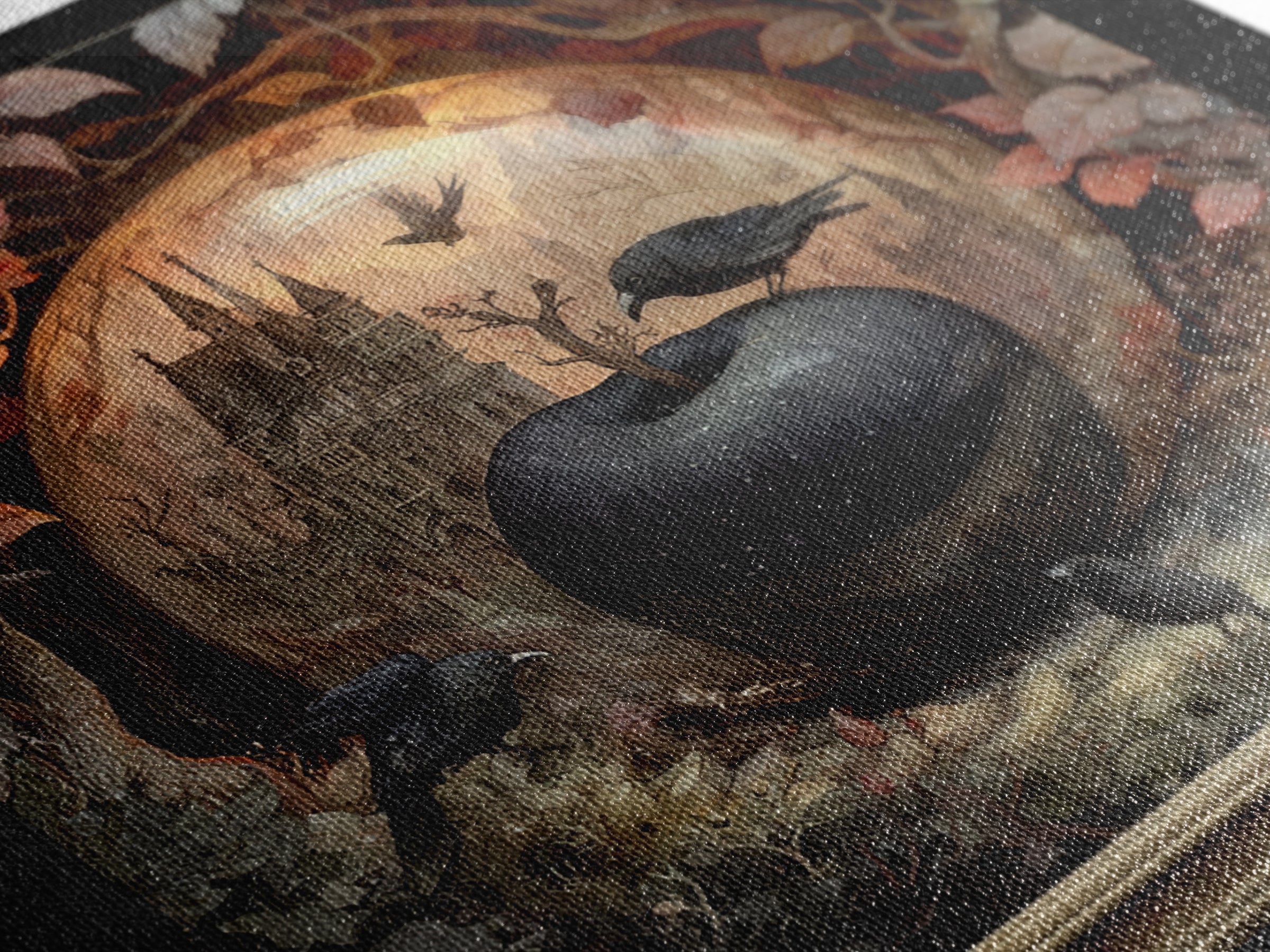 The Poison Apple Reliquary - Environmental Panorama, Dark Fantasy Wall Art, Square Wall Art, Canvas Print, Halloween Home Decor