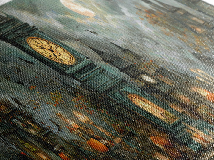 The October Clock Tower - Occult Still Life, Dark Fantasy Wall Art, Extra Wide Wall Art, Canvas Print, Halloween Home Decor, Gothic Wall Art