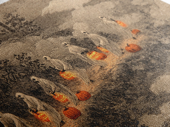 The Golden Funeral Procession - Environmental Panorama, Dark Fantasy Wall Art, Landscape Wall Art, Canvas Print, Halloween Home Decor