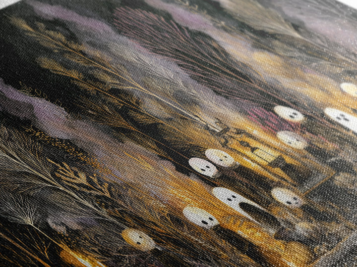 The Golden Funeral Procession - Occult Still Life, Occult Wall Decor, Wide Panoramic Art, Canvas Print, Halloween Home Decor