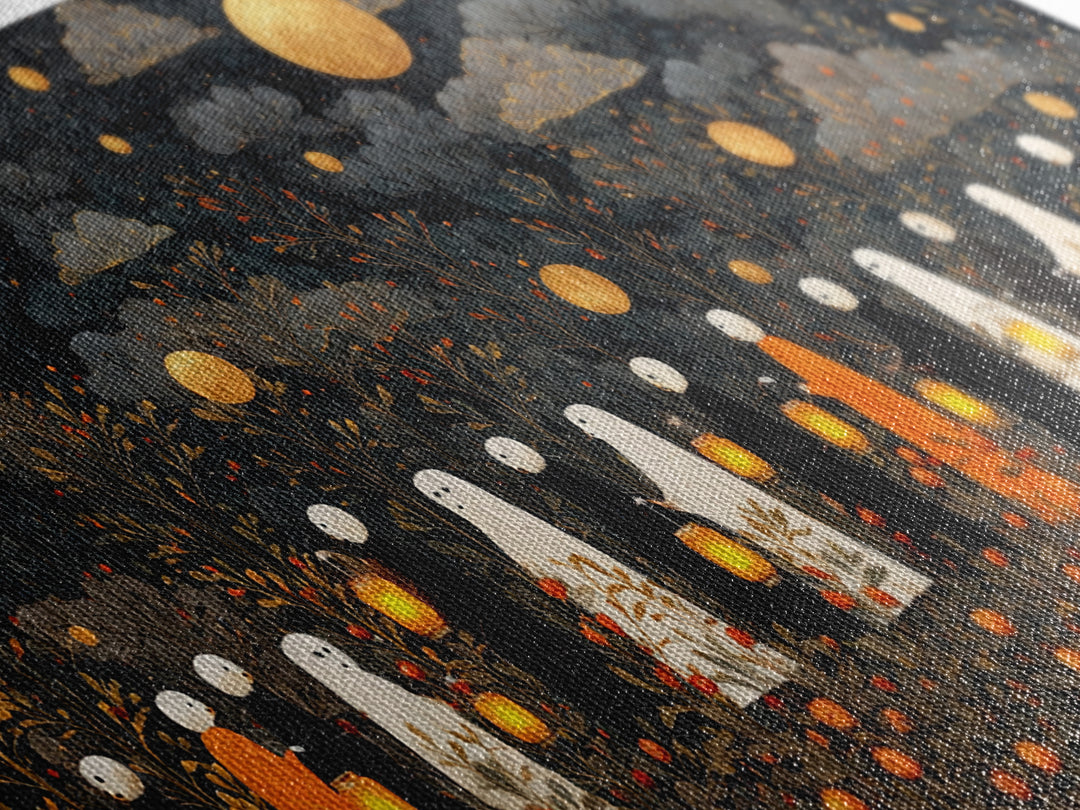 The Golden Funeral Procession - Surreal Celestial Vision, Dark Fantasy Wall Art, Wide Panoramic Art, Canvas Print, Halloween Home Decor