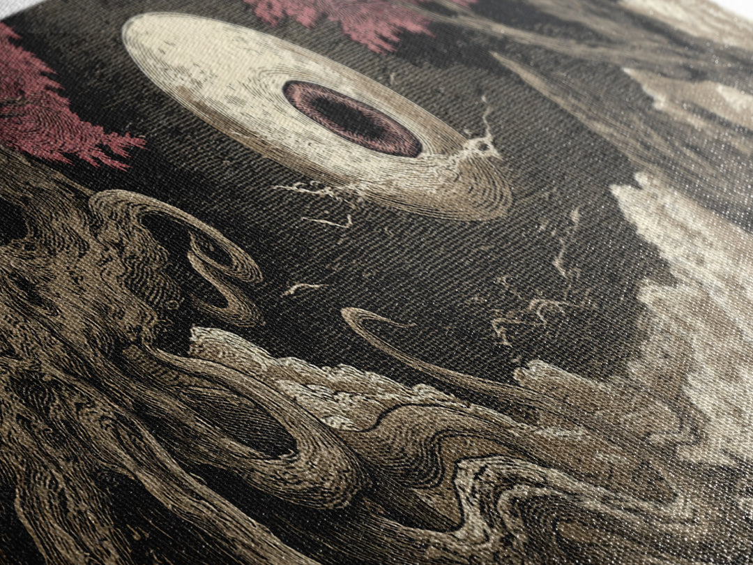 The Salt King Of The Black Shore, Cosmic Horror Decor, Extra Wide Wall Art, Canvas Print, Halloween Home Decor, Gothic Wall Art